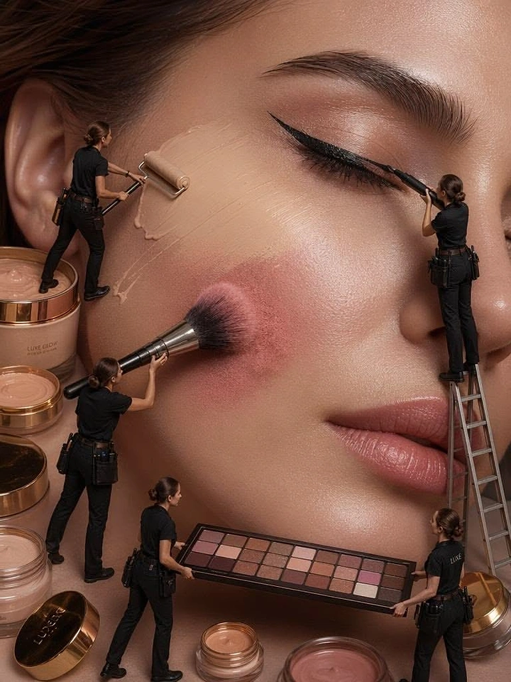 Makeup & Beauty Academies creative ad: Tiny artists create a memorable makeup metaphor