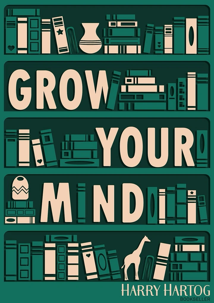 Bookstores creative ad: Headline letters shelved as books