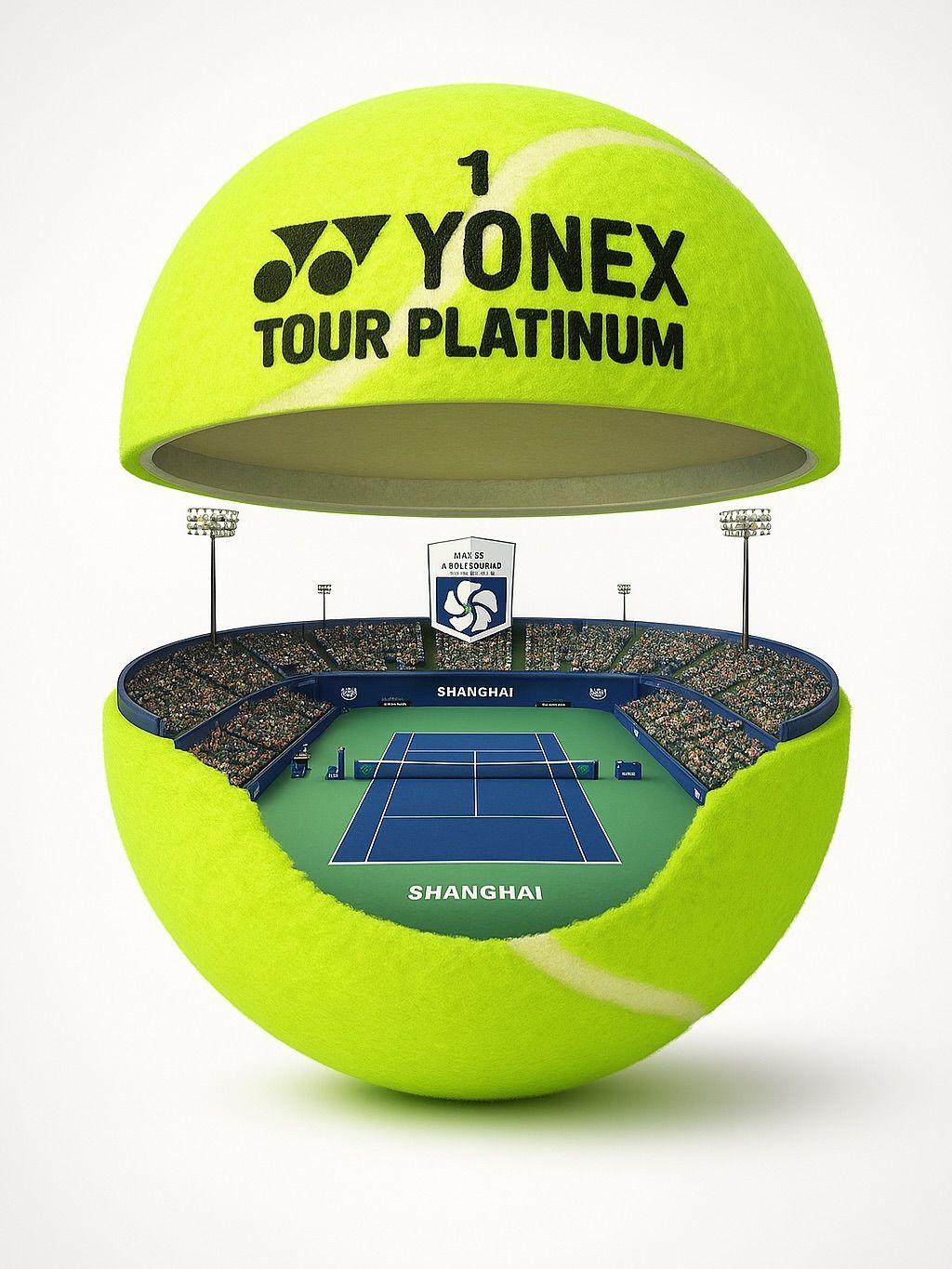 Instagram post: Tennis ball cut open to reveal a stadium inside