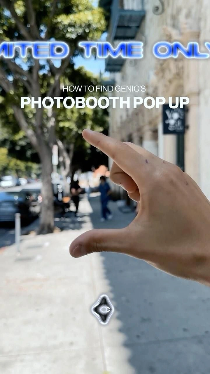 Photo Booth Rentals creative ad: Hand gesture frames the popup invitation