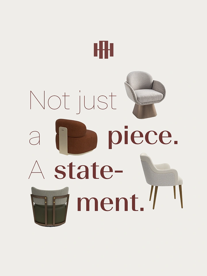 Creative ad: Designer lounge chairs woven into a typographic headline