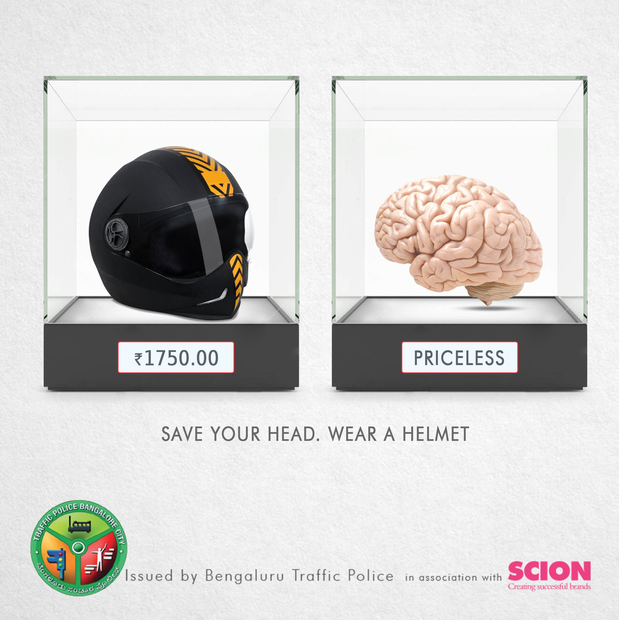 Instagram post: Helmet versus brain safety comparison