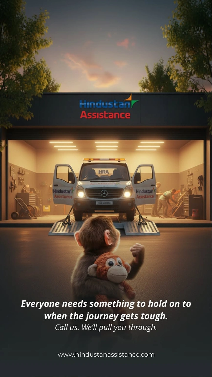 Towing & Roadside Assistance creative ad: Emotional hold-on metaphor with tow truck