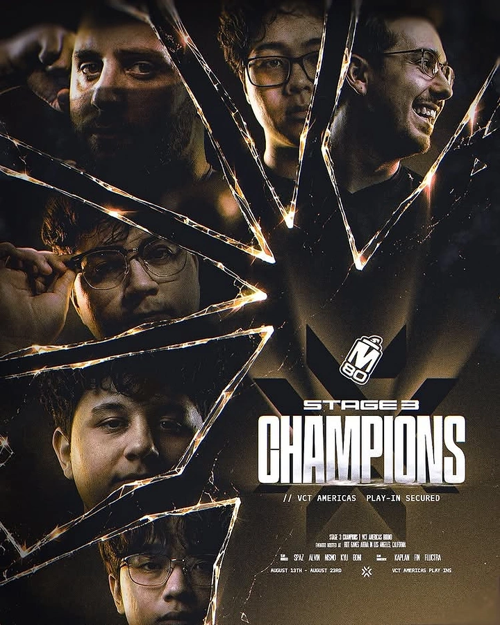 Gaming & Esports creative ad: Shattered glass portraits champions poster