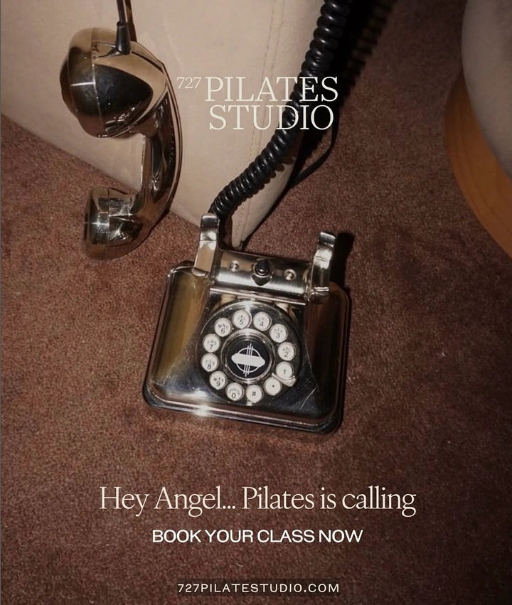Pilates Studios creative ad: Vintage telephone literalizes Pilates is calling