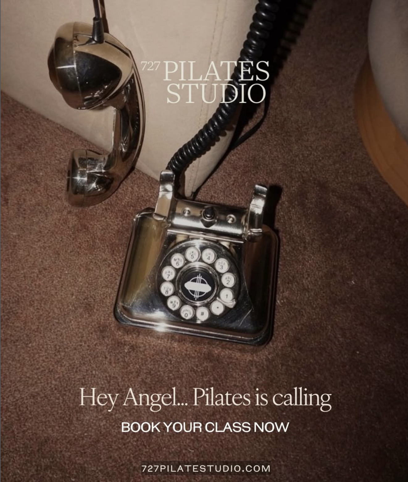 Instagram post: Vintage telephone literalizes Pilates is calling