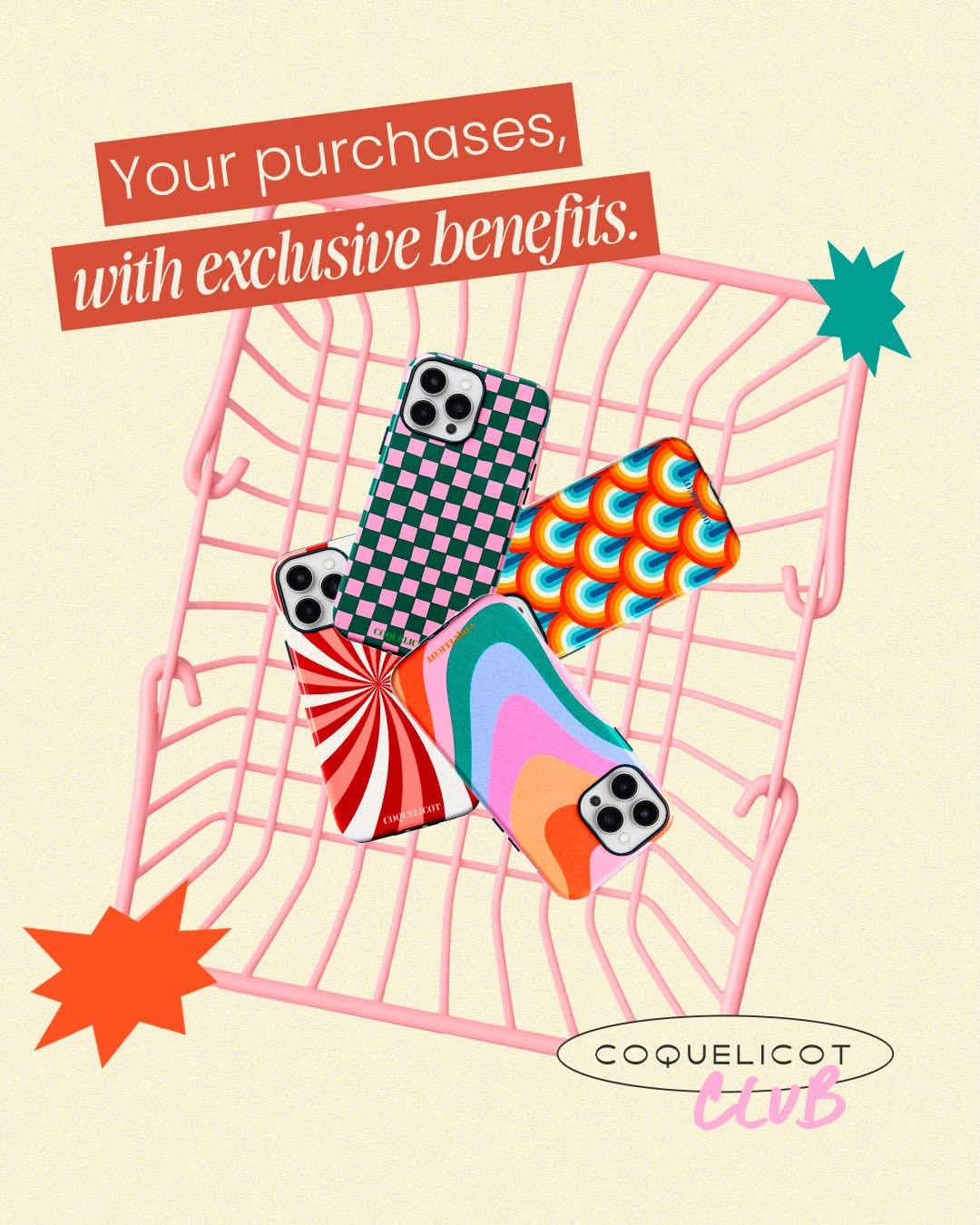 Instagram post: Shopping basket visualizes purchase benefits, slide 1