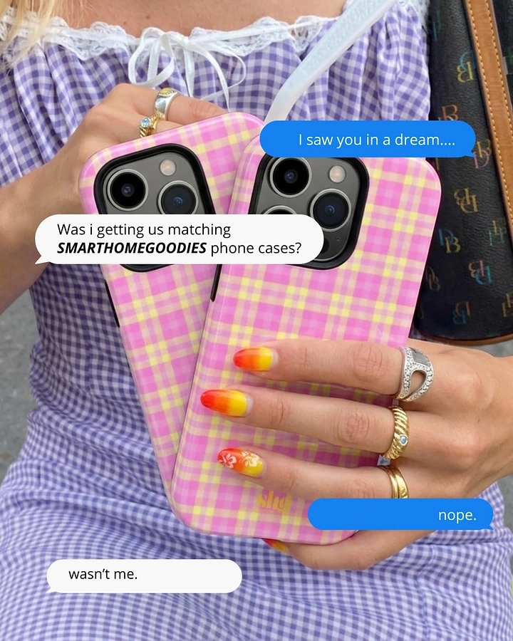 Phone Cases & Mobile Accessories creative ad: Chat-bubble dialogue between matching cases