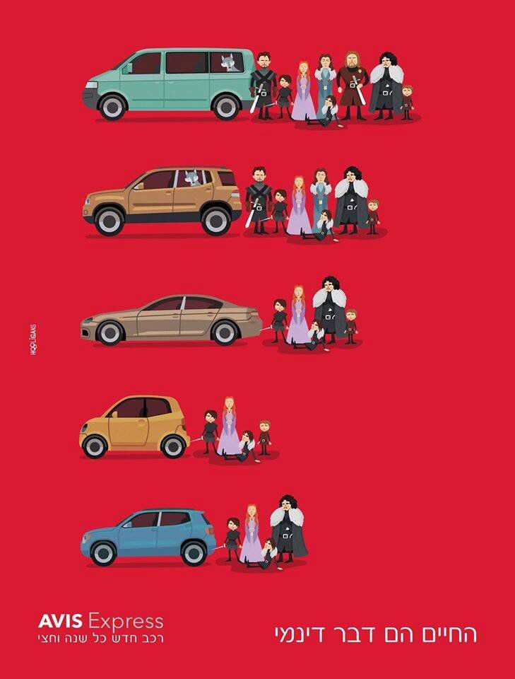 Instagram post: Car size matches family size, witty