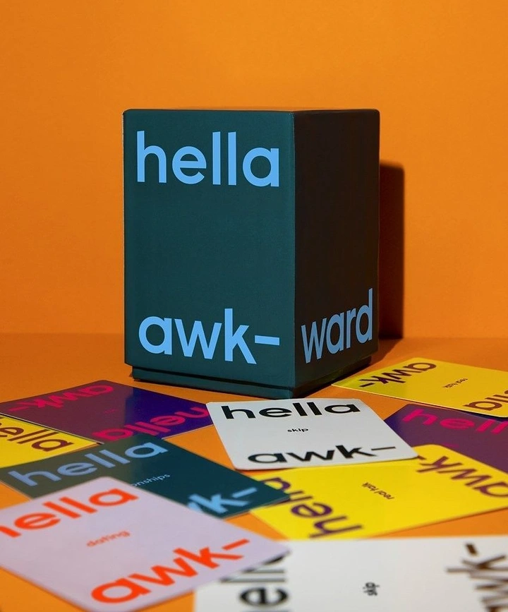 Board Games & Game Cafes creative ad: Awkward word split becomes visual hook