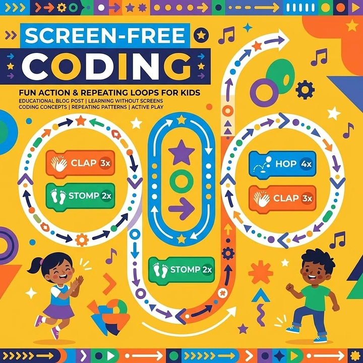 Robotics & STEM Classes creative ad: Coding transformed into board-game path