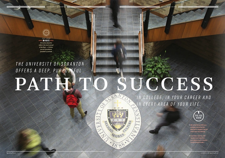 Universities & Colleges creative ad: Stairway creates path-to-success metaphor