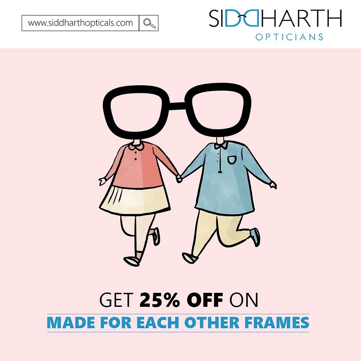 Opticians & Eye Care creative ad: Glasses as heads of hand-holding couple