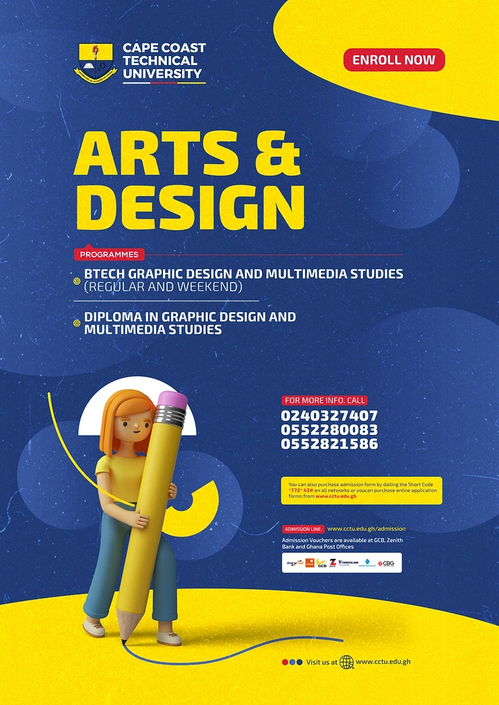 Design & Animation Schools creative ad: Oversized pencil creates playful design metaphor