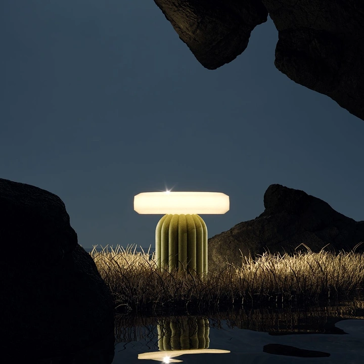 Lighting Stores & Lamps creative ad: Lamp becomes a glowing desert cactus