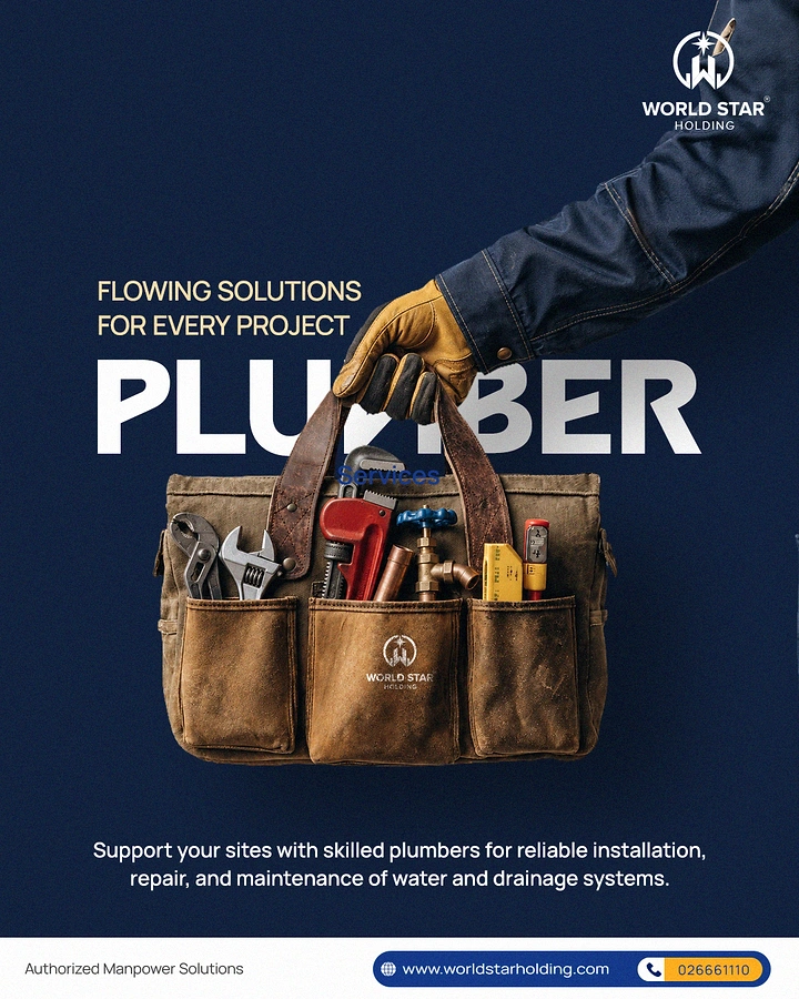 Plumbers creative ad: Hanging tool bag forms the M in PLUMBER