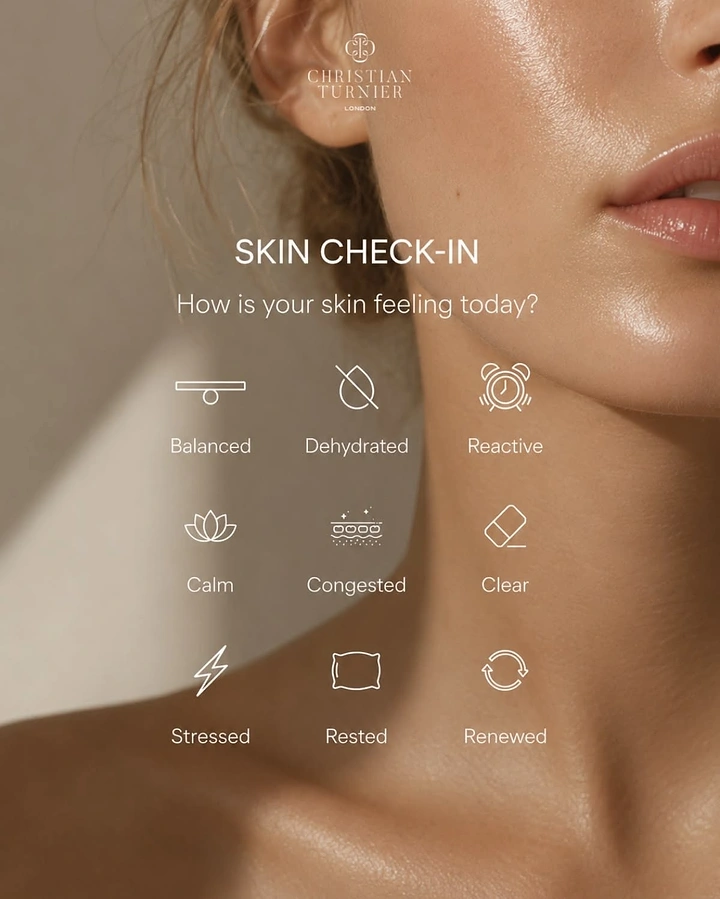 Skin & Cosmetic Clinics creative ad: Skin check-in mood icon grid