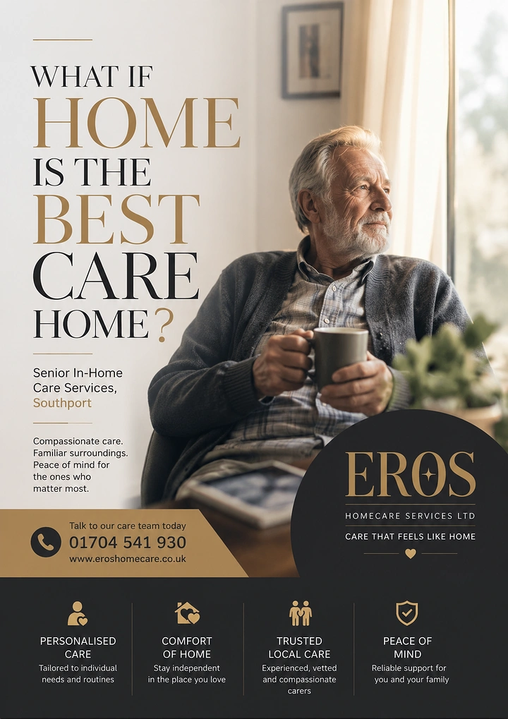 Senior Care creative ad: Witty 'home is best care home' headline