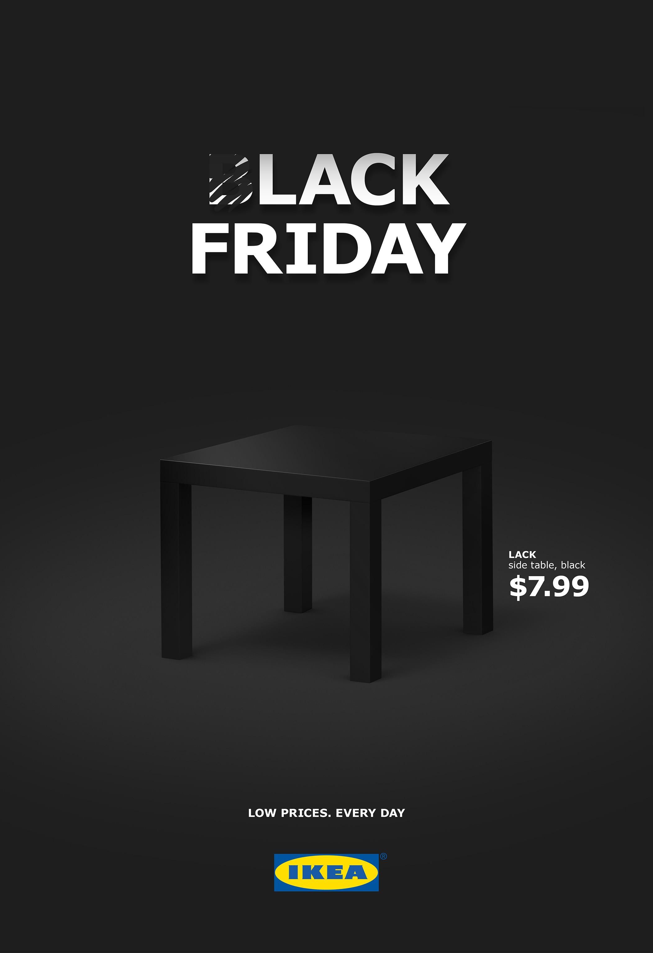 Single black side table on a dark background