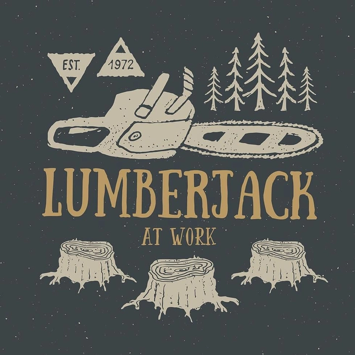 Power Tools creative ad: Vintage lumberjack work poster concept