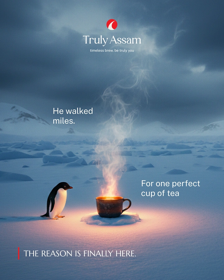 Tea & Chai Brands creative ad: Penguin walked miles for tea story