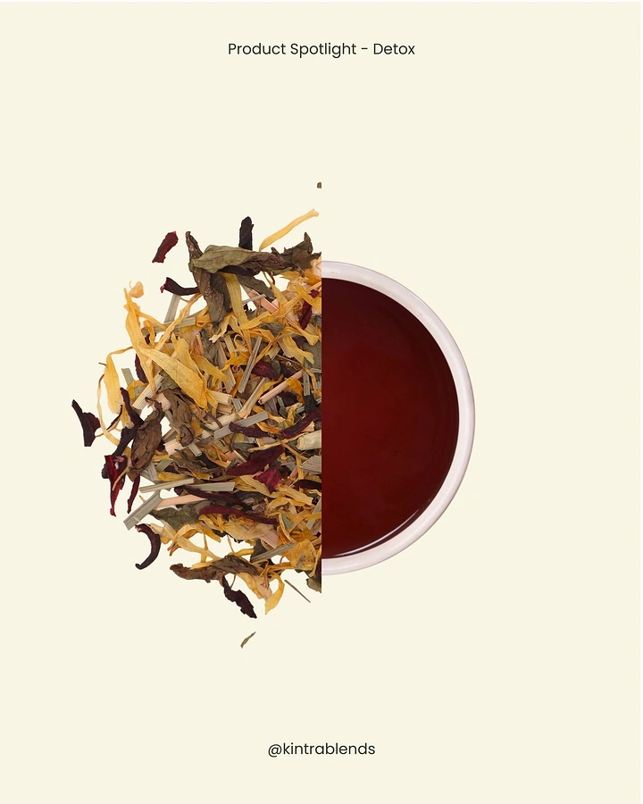 Tea & Chai Brands creative ad: Split leaves-to-brewed-cup half composition