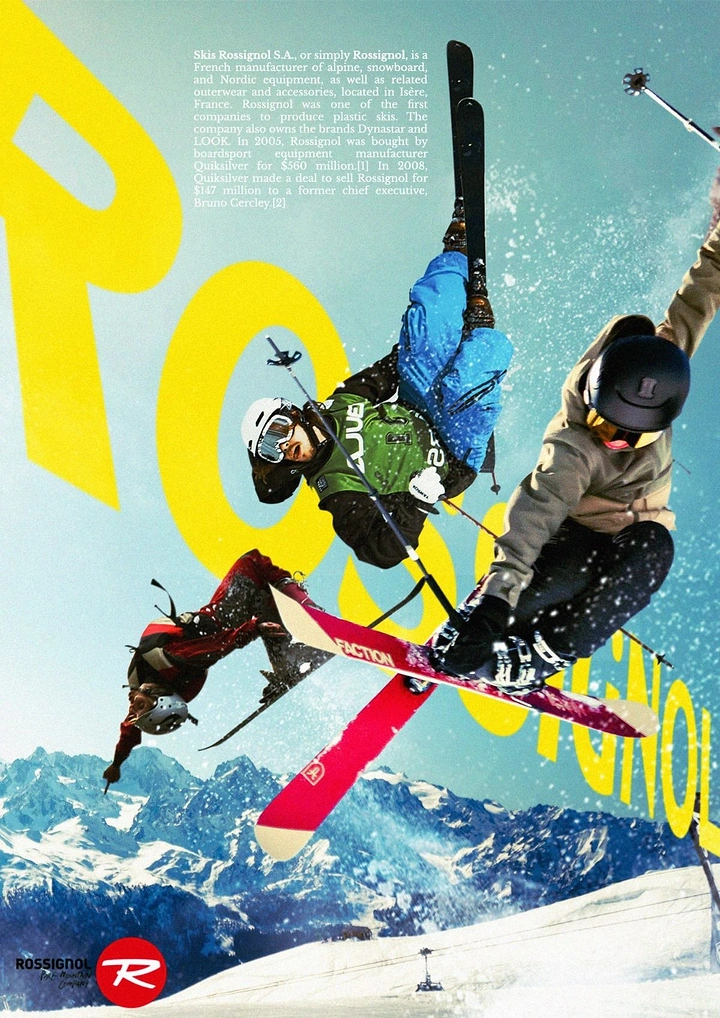Adventure Sports & Trekking creative ad: Graphic ski poster with oversized typography