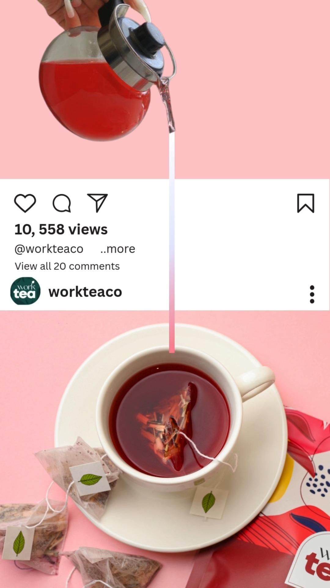 Story: Tea pour passes through Instagram post frame