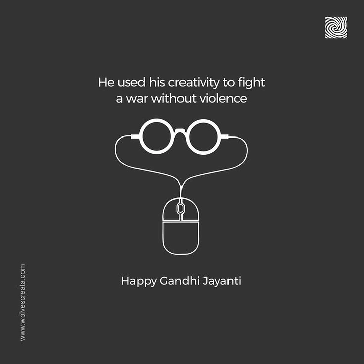 Gandhi Jayanti creative ad: Round Gandhi spectacles whose temples turn into a computer mouse cable