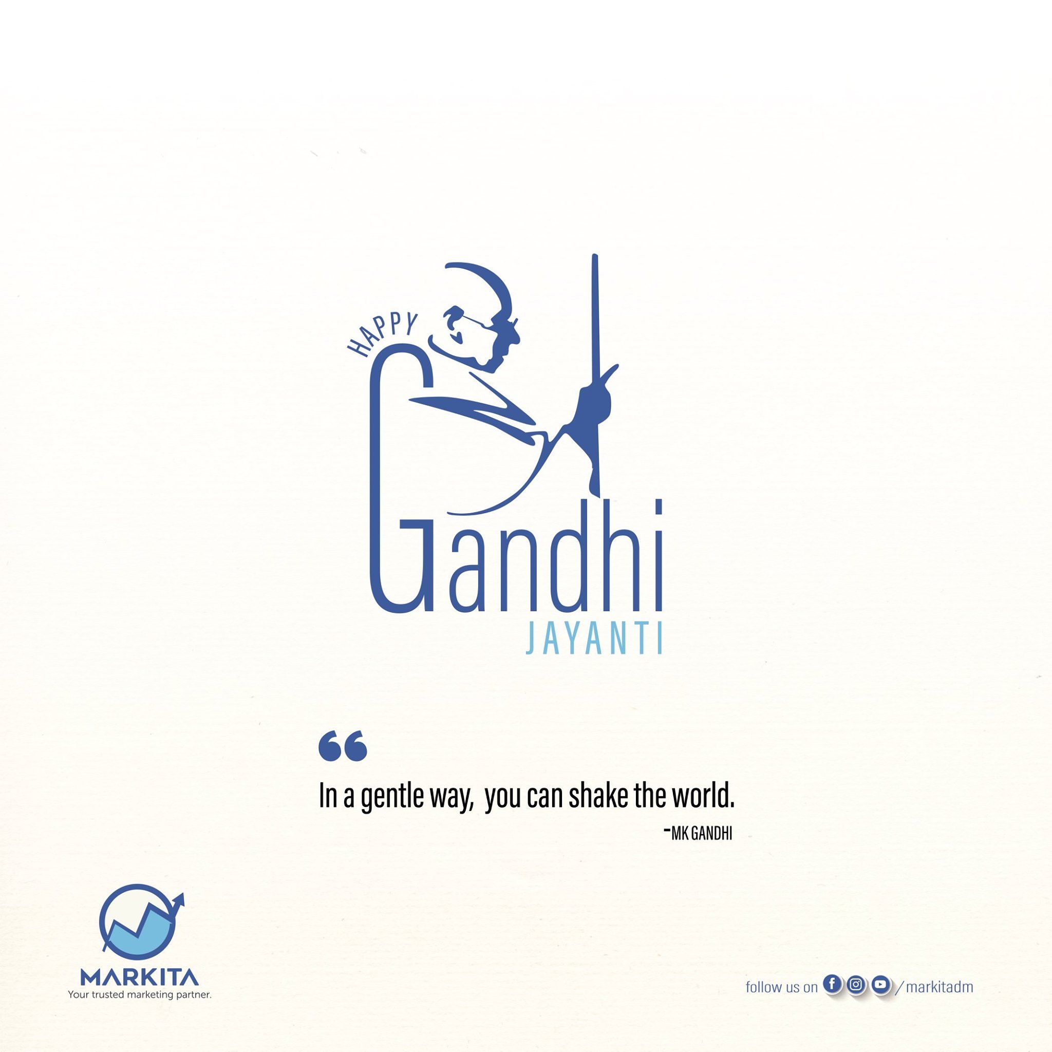 Gandhi profile silhouette merged into the letter G