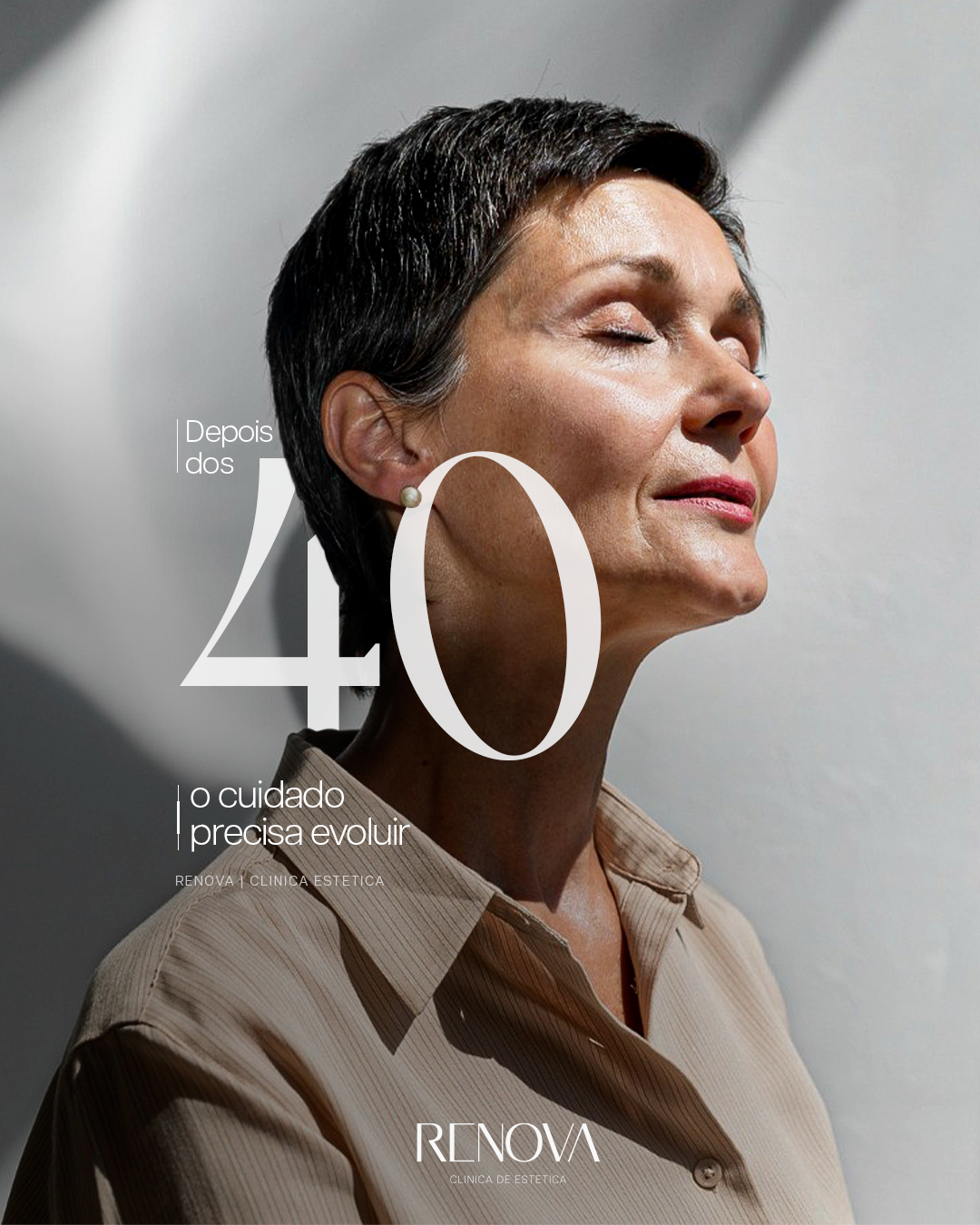 Instagram post: Big 40 numeral age-care editorial