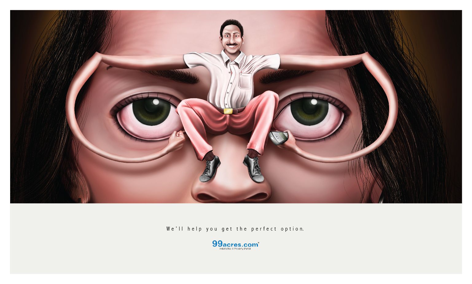 Banner: Man stretching eye bags into frames