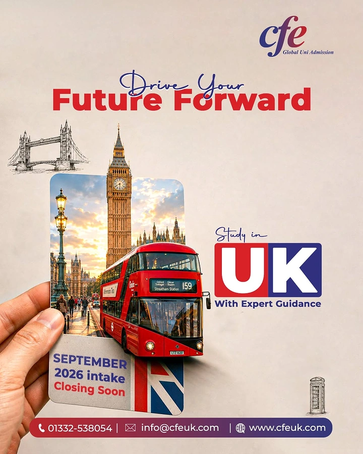 Study Abroad Consultants creative ad: Handheld bus creates future-forward metaphor
