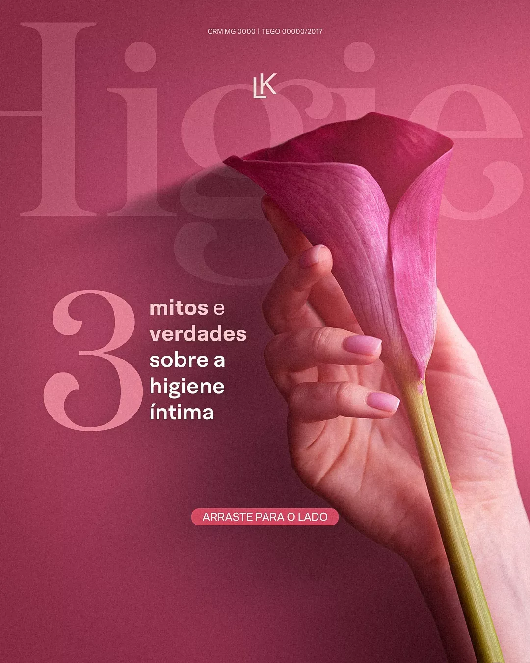 Carousel: Hand holding a pink calla lily