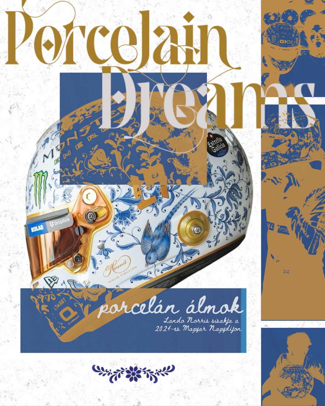 Instagram post: Decorative porcelain-dreams helmet collage