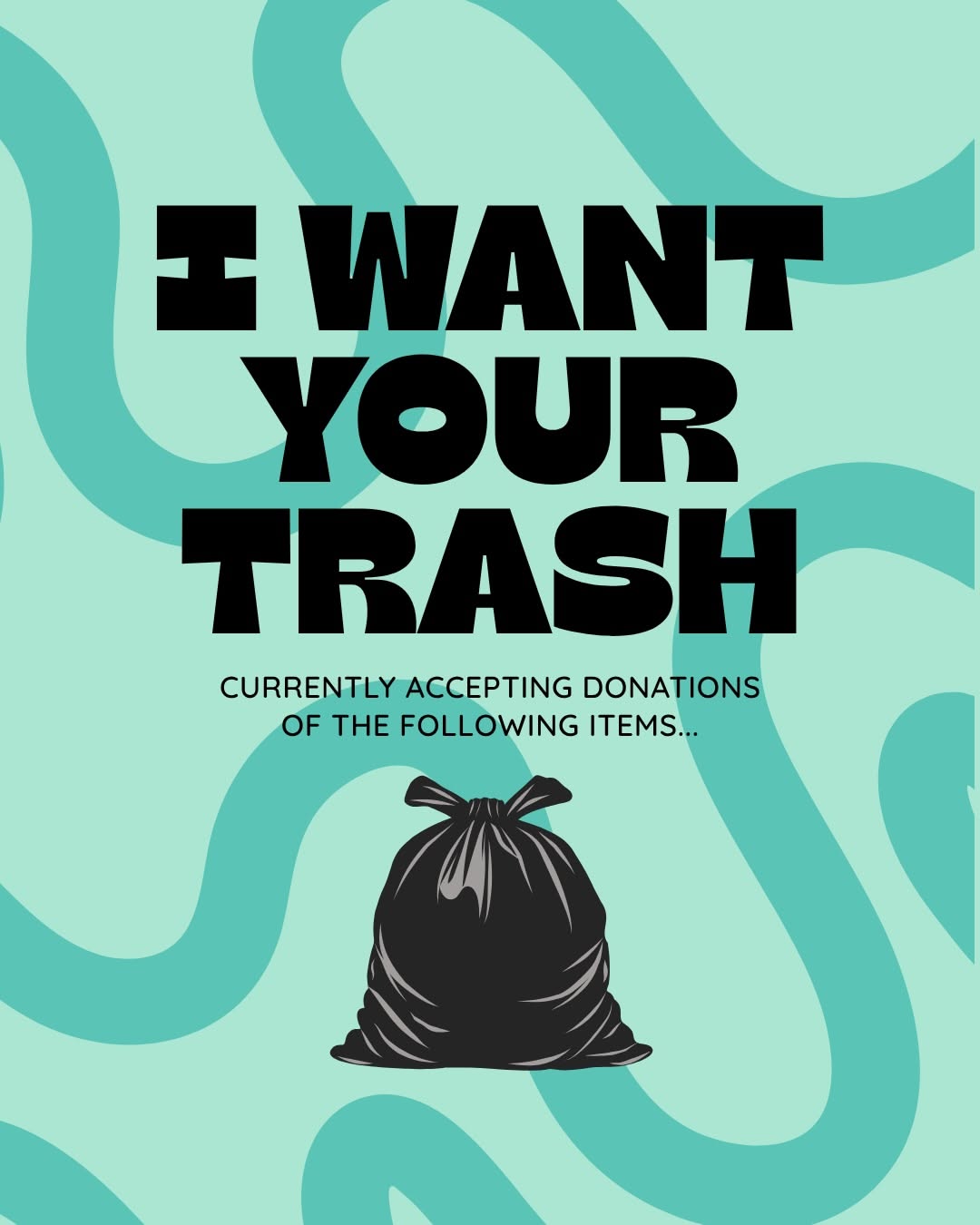 Instagram post: Witty trash-collection campaign headline, slide 1