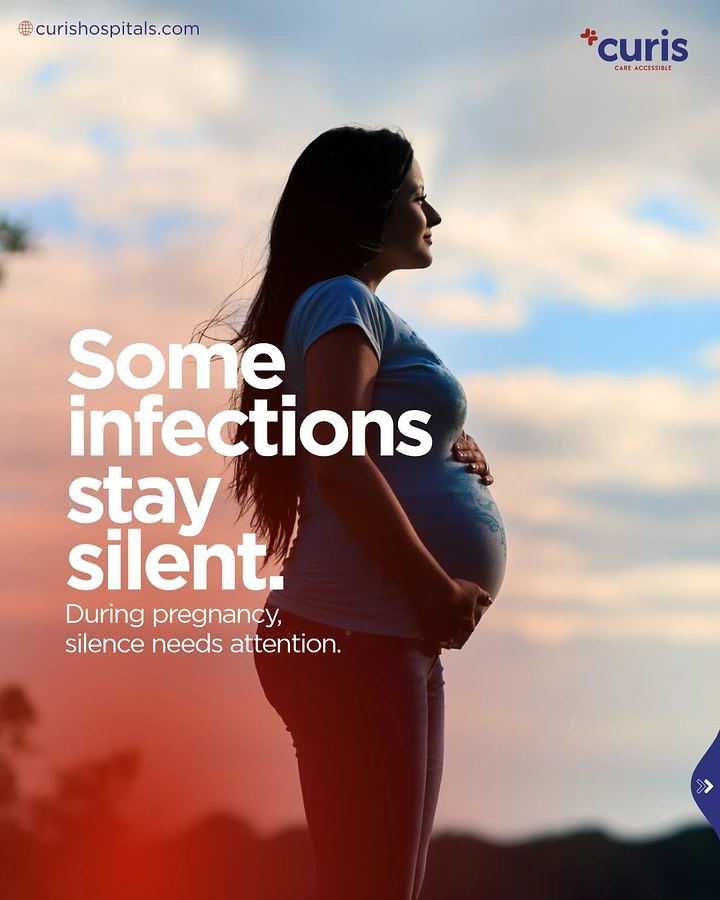 Maternity Hospitals & Gynaecologists creative ad: Silent infection message uses silhouette