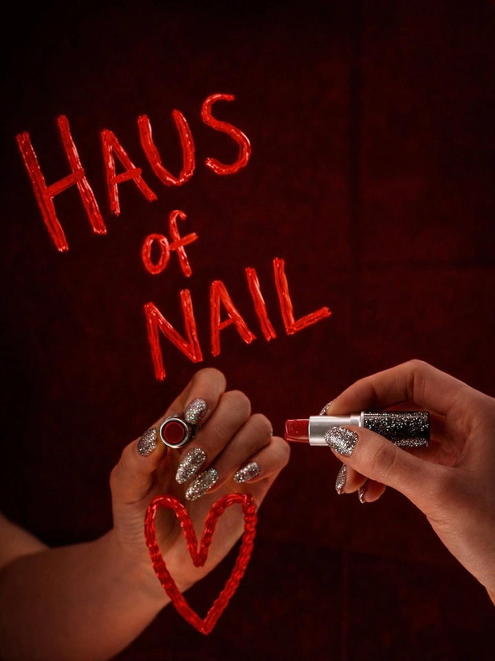 Nail Salons creative ad: Brand name hand-written in red polish