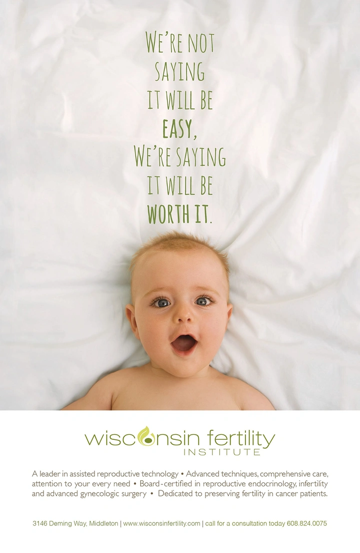IVF & Fertility Clinics creative ad: Honest 'worth it' copy with surprised baby