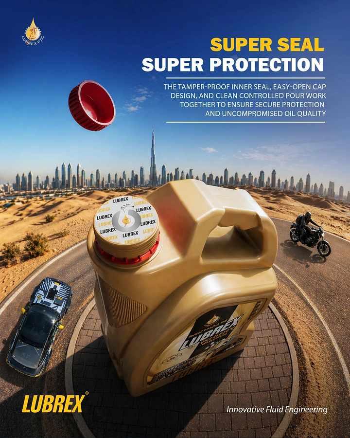 Engine Oil & Lubricants creative ad: Seal protection staged as product hero idea