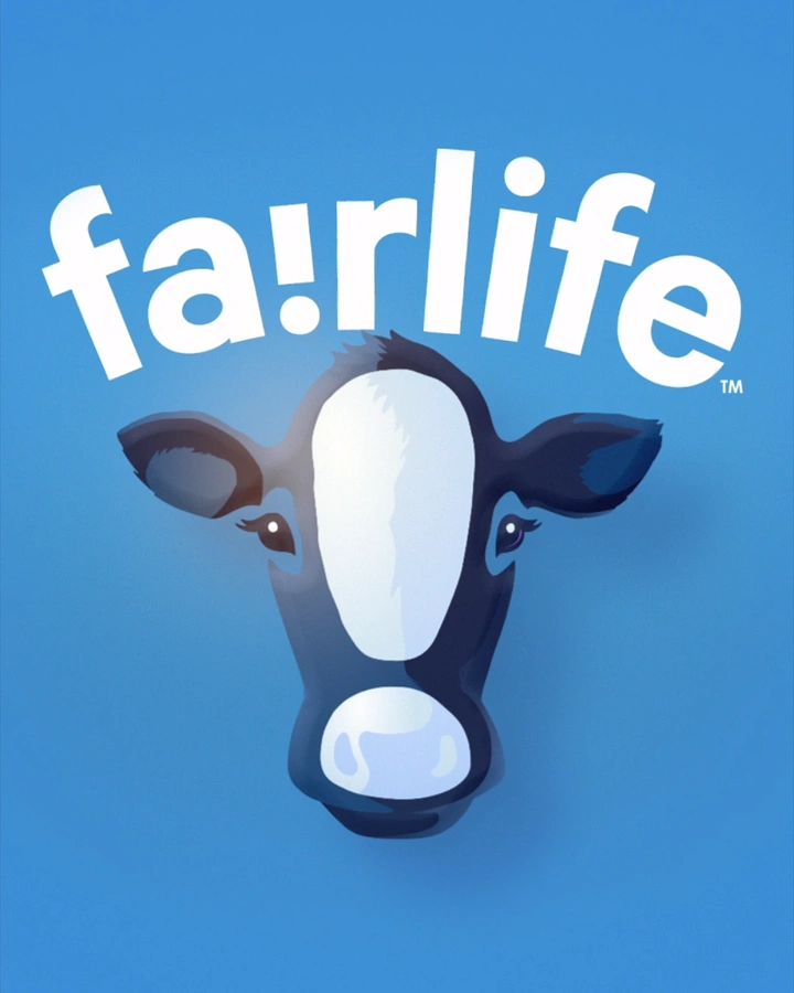 Dairy Brands creative ad: Cow face formed by milk bottle