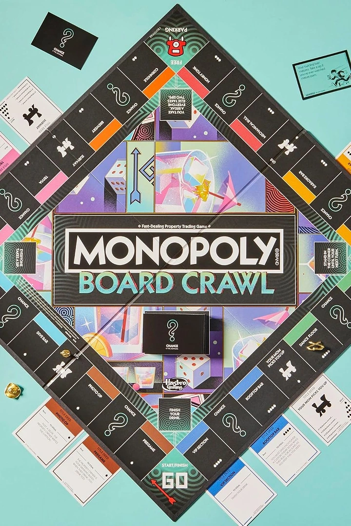 Board Games & Game Cafes creative ad: Monopoly board becomes a crawl route
