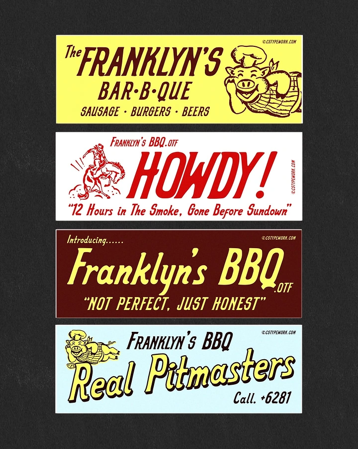 BBQ & Grill Restaurants creative ad: Retro stacked-sign system feels highly distinctive