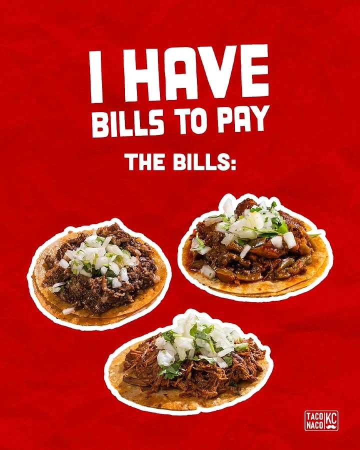 Mexican Restaurants creative ad: Witty bills-to-pay taco pun