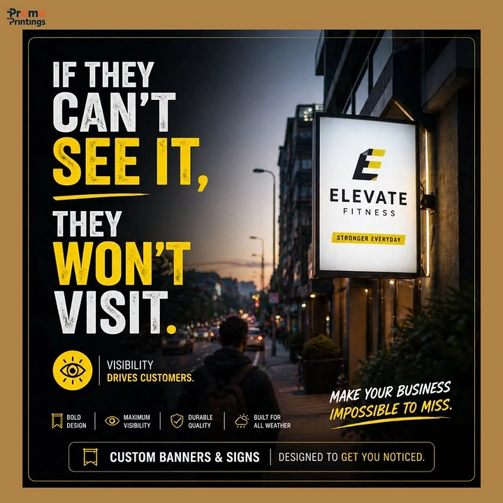 Signage & Sign Makers creative ad: Visibility copy connects directly to signage