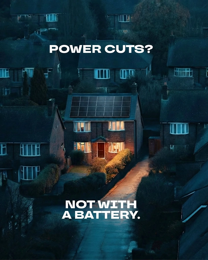 Solar & Energy creative ad: The only glowing house with rooftop solar in a blacked-out street