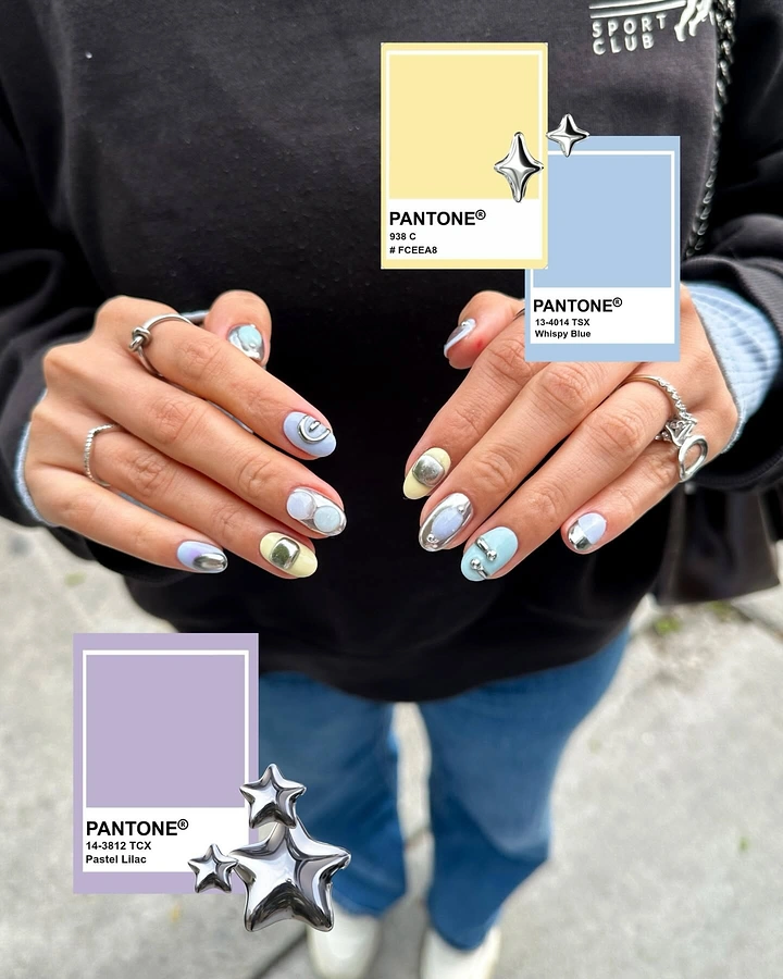 Nail Salons creative ad: Pantone swatches matched to nail colors