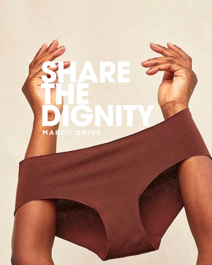 Period Care & Feminine Hygiene creative ad: Underwear and hands embody shared dignity