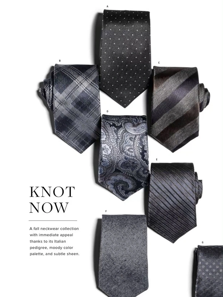 Men's Suits & Formal Wear creative ad: Tie arrangement supports knot pun