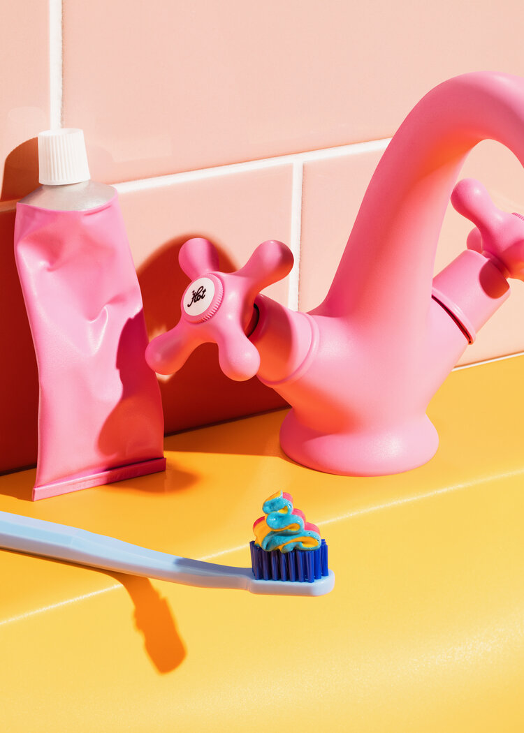 Story: Surreal toothpaste bathroom sculpture